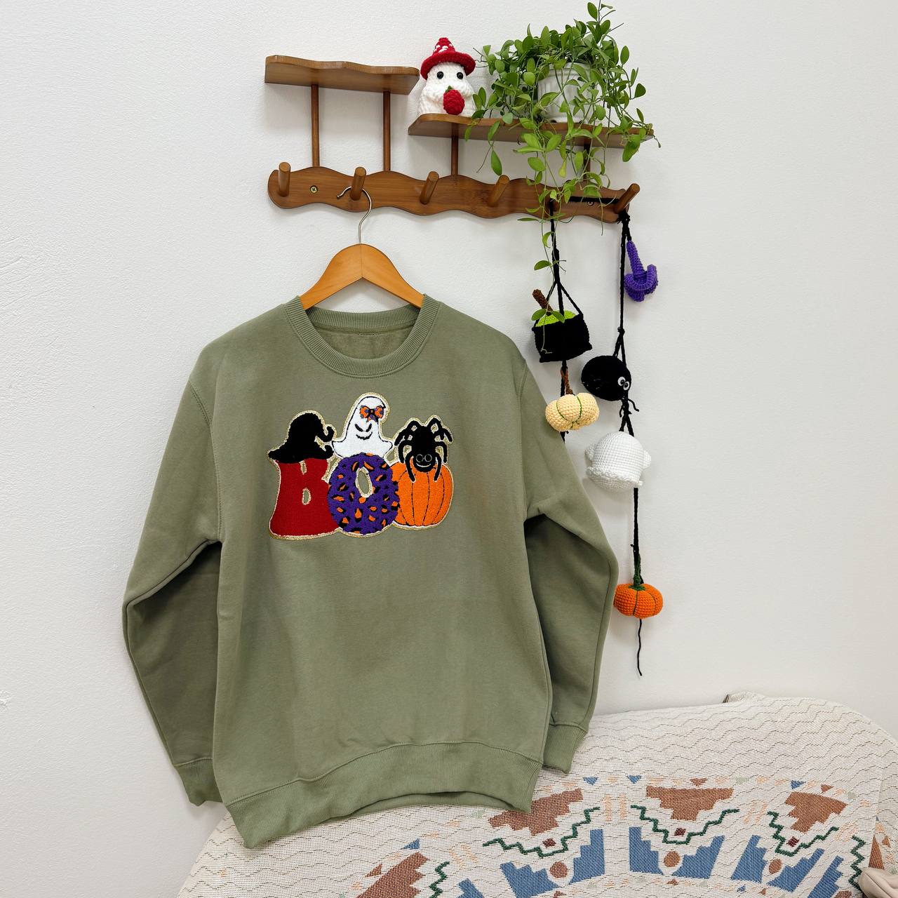 Boo Halloween Personalized Embroidery Patch Hoodie Sweatshirt T-Shirt