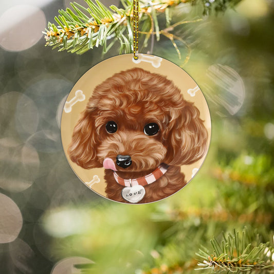 Poodle Custom Pet Dog Cat Ceramic Ornament
