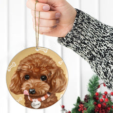 Load image into Gallery viewer, Poodle Custom Pet Dog Cat Ceramic Ornament
