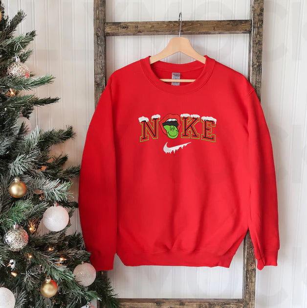 Personalized Embroidered Christmas The G-r-i-n-c-h Hoodie Sweatshirt T-Shirt