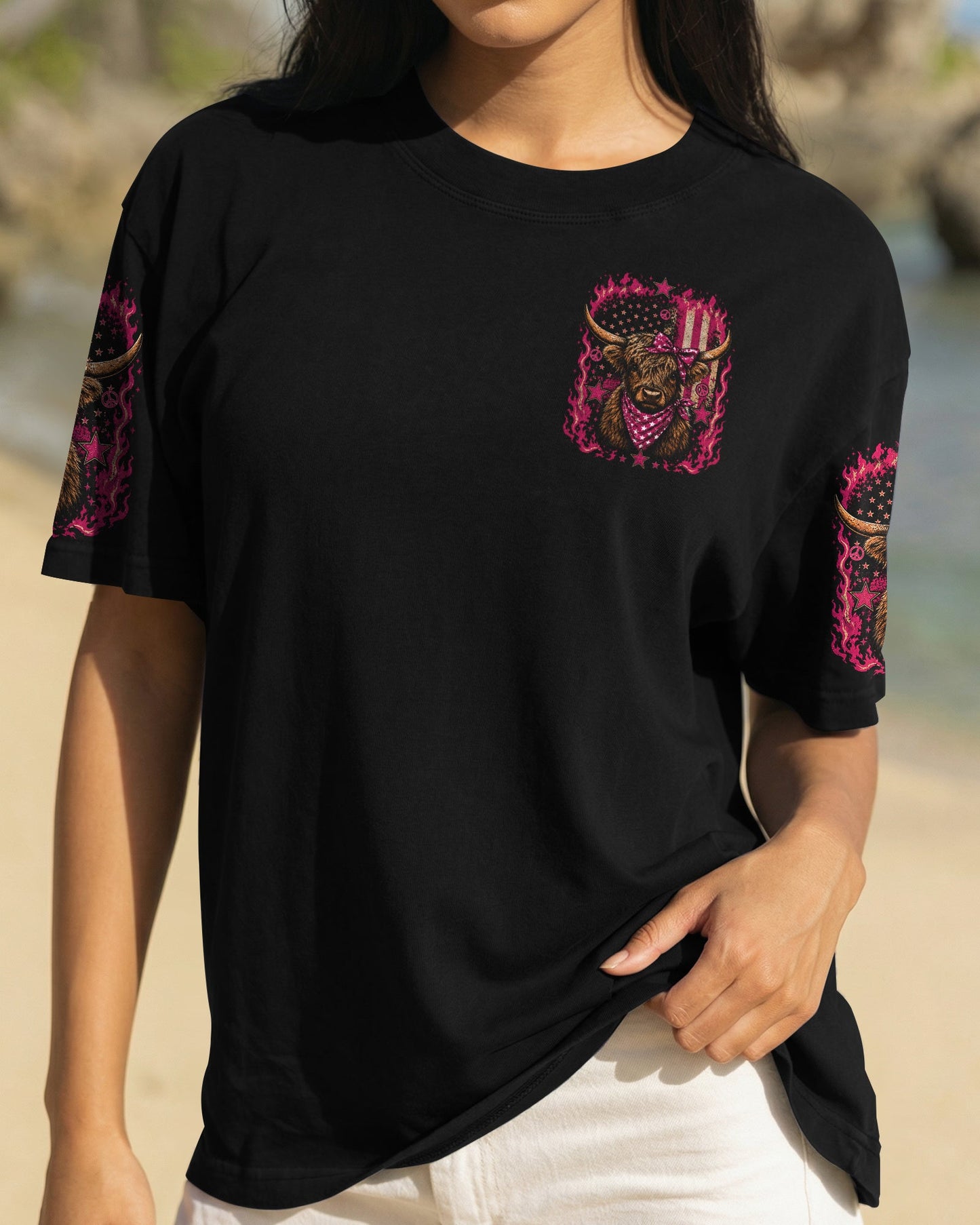 LAND OF THE FREE COW ALL OVER PRINT - TLHN0506261