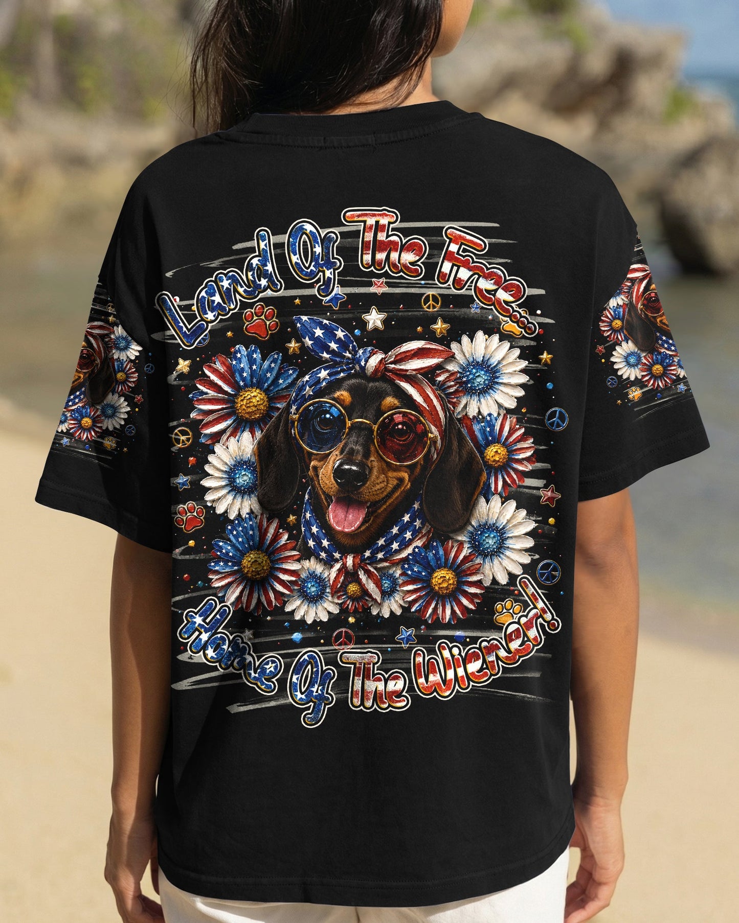 LAND OF THE FREE DACHSHUND DOG ALL OVER PRINT - TLHG1905261