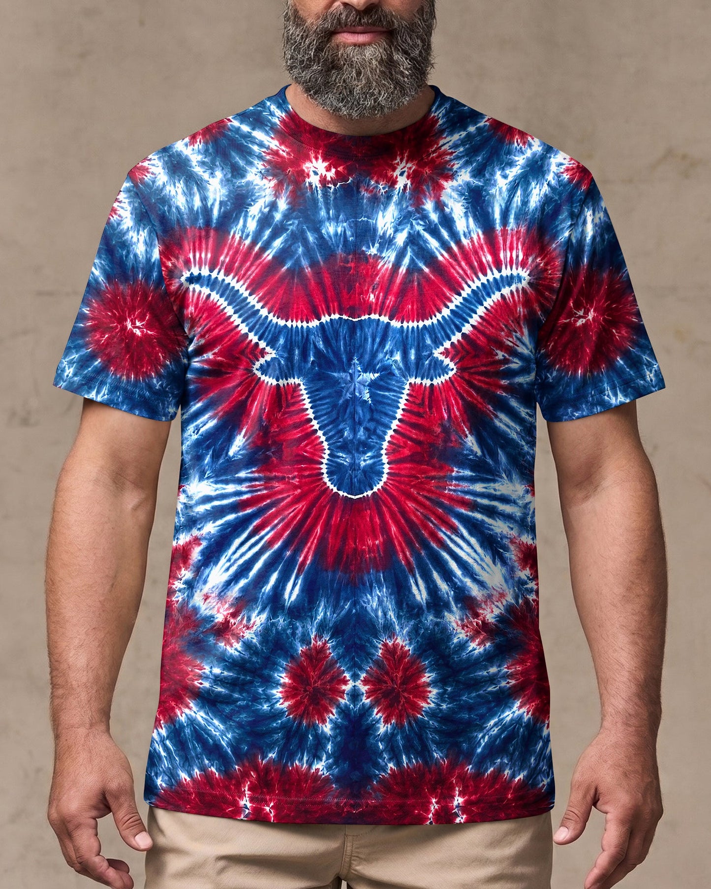 LONGHORN TEXAS STATE RED WHITE & BLUE SWIRL ALL OVER PRINT - TLNT1206261