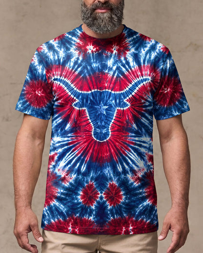 LONGHORN TEXAS STATE RED WHITE & BLUE SWIRL ALL OVER PRINT - TLNT1206261