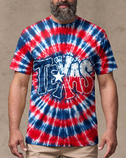 TEXAS RED WHITE & BLUE SWIRL ALL OVER PRINT   - TLHN1206263