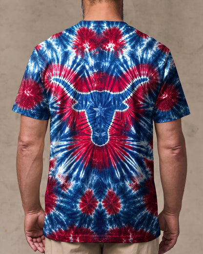 LONGHORN TEXAS STATE RED WHITE & BLUE SWIRL ALL OVER PRINT - TLNT1206261
