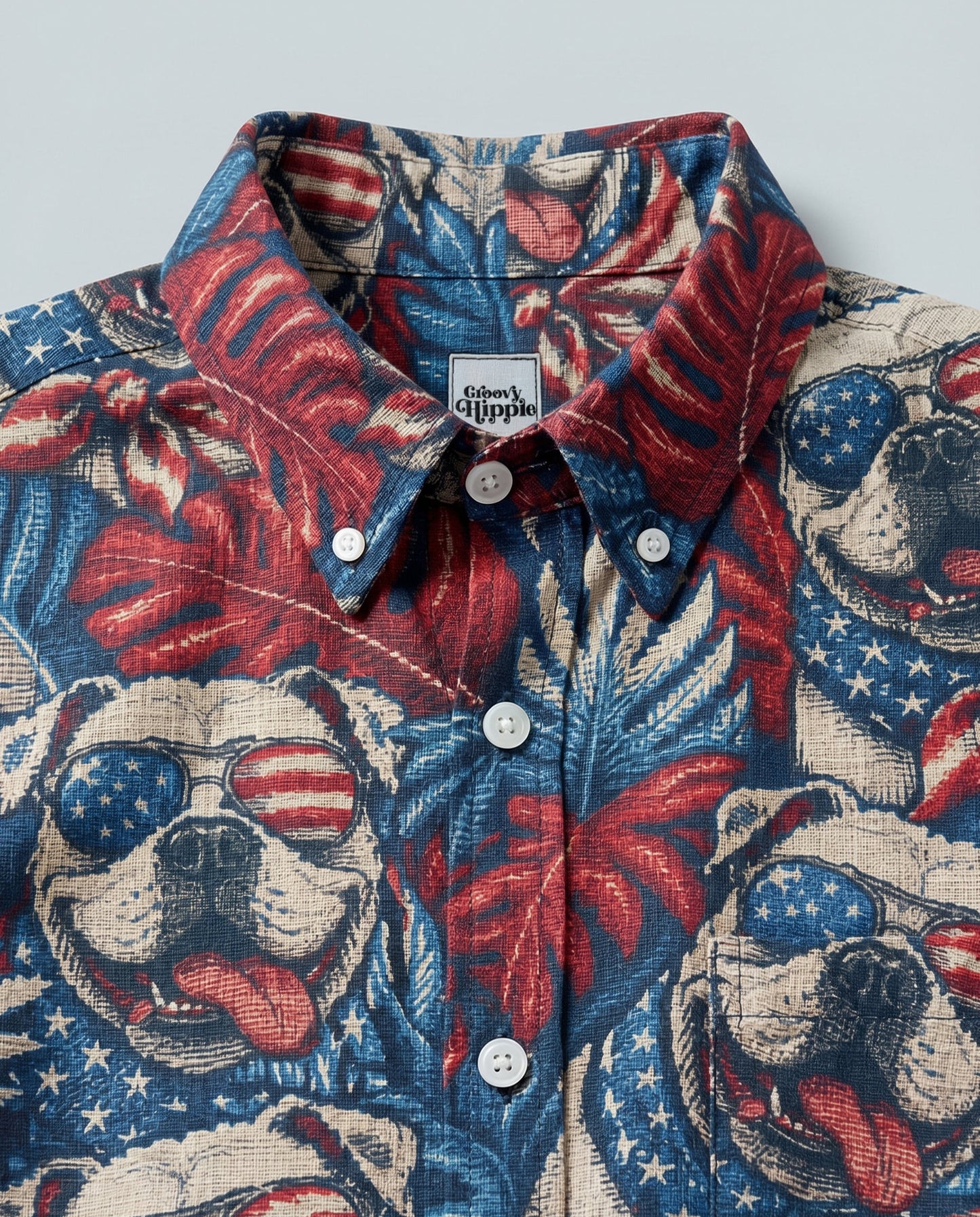 AMERICAN BULLDOG BUTTON-DOWN COLLAR SHIRT - KMTM0206261