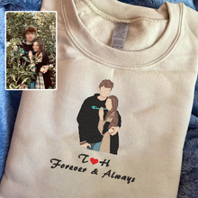 Load image into Gallery viewer, Valentine Personalized Embroidered Couple Hoodie Sweatshirt T-Shirt
