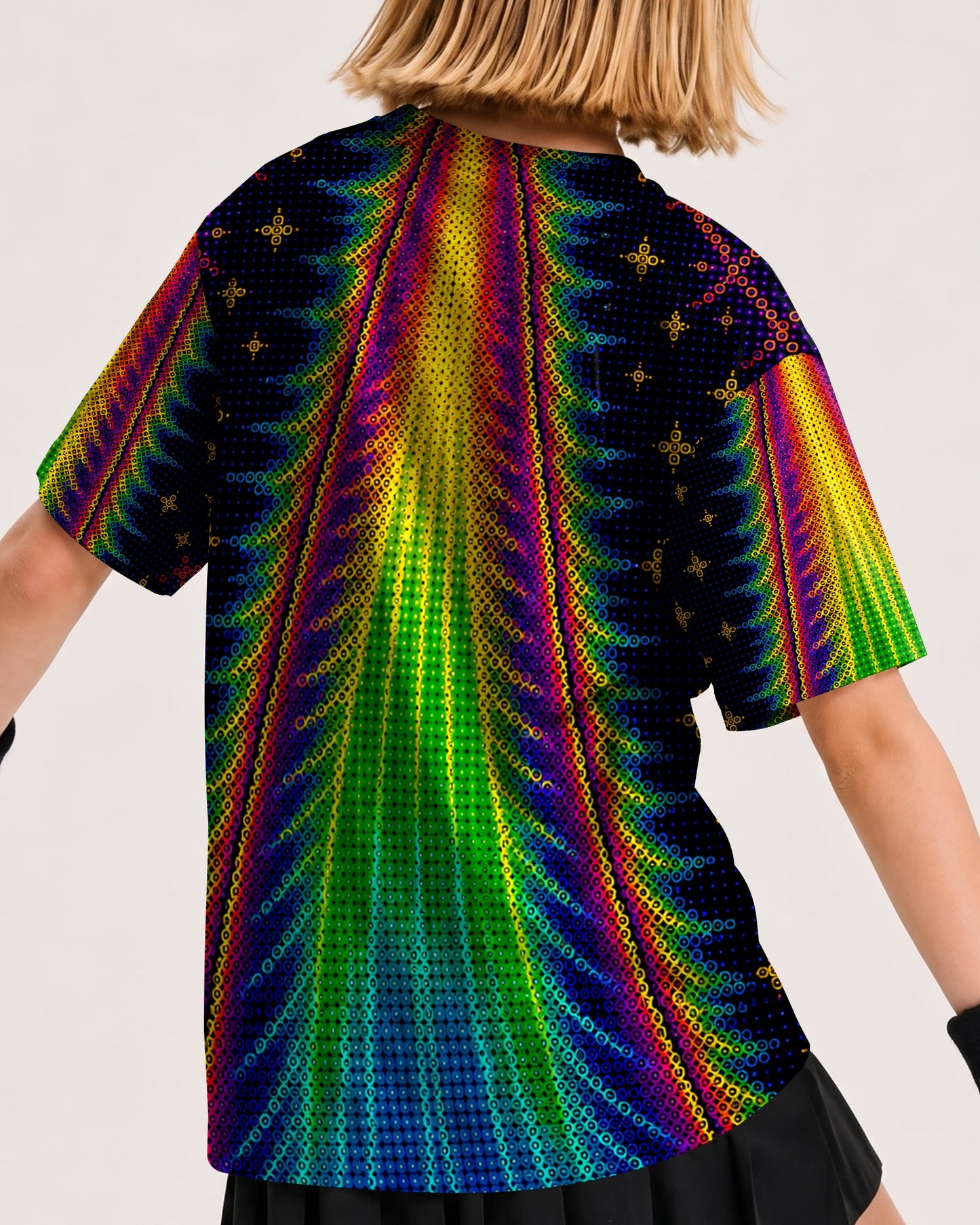 COSMIC CAT ABDUCTION PSYCHEDELIC RAINBOW BEAM  KIDS ALL OVER PRINT - KMTM1006261