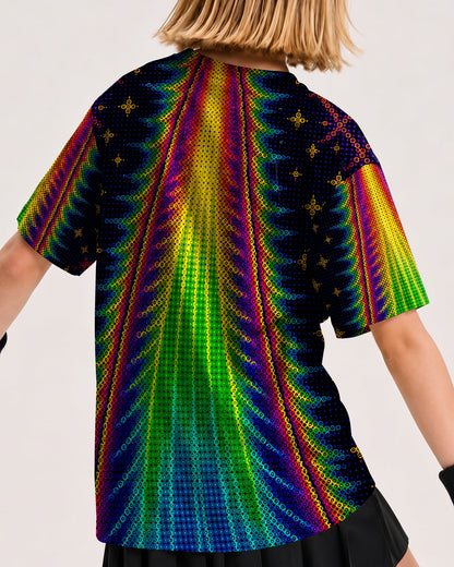 COSMIC CAT ABDUCTION PSYCHEDELIC RAINBOW BEAM  KIDS ALL OVER PRINT - KMTM1006261