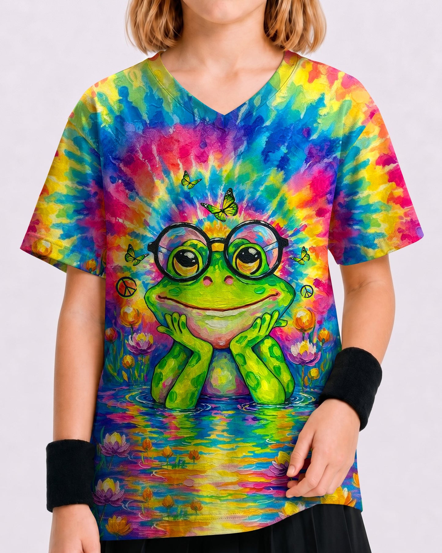 BE YOU THE WORLD WILL ADJUST FROG KIDS ALL OVER PRINT  - TLTW1106261