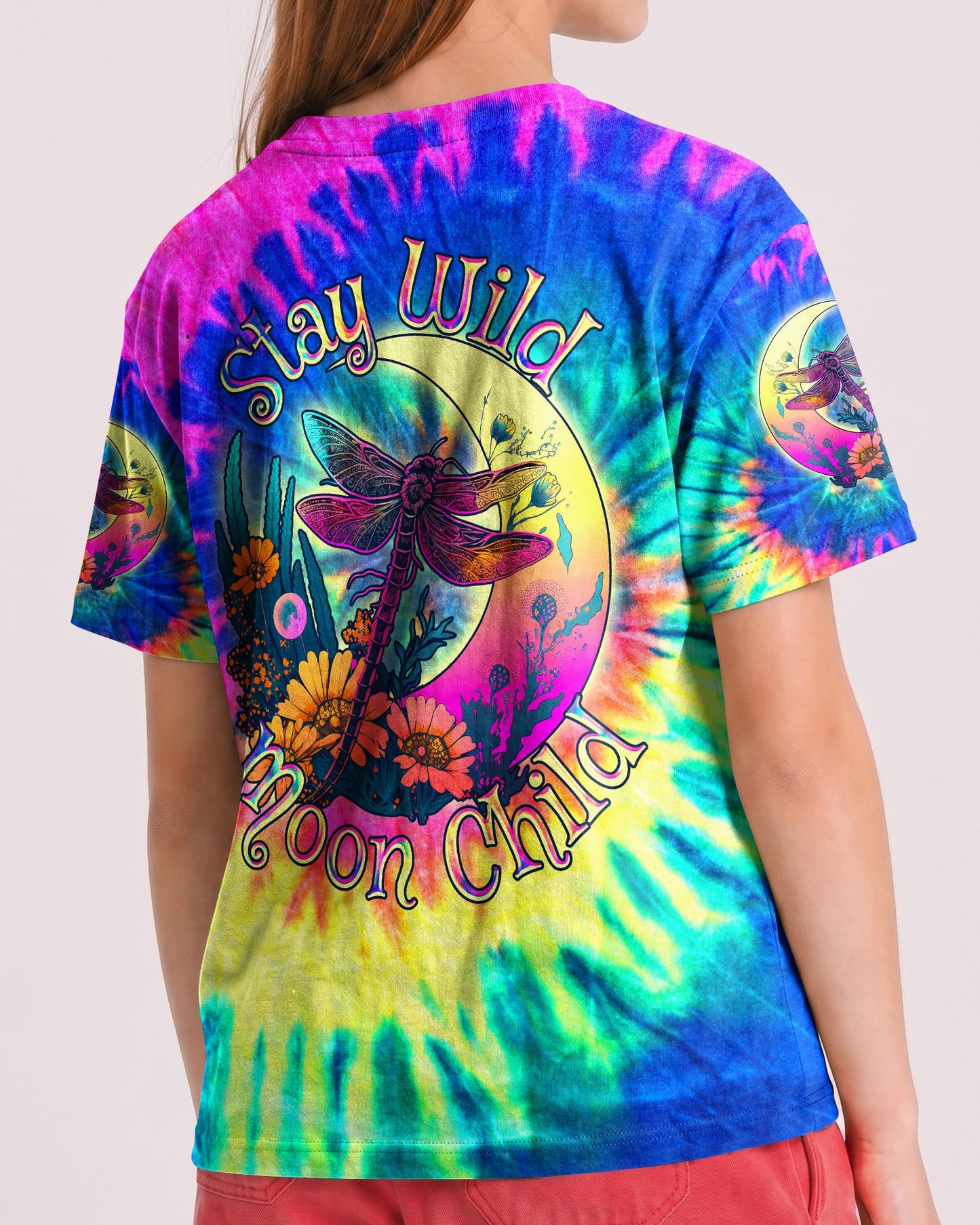 STAY WILD MOON CHILD DRAGONFLY TIE DYE KIDS ALL OVER PRINT - TLNO1812235