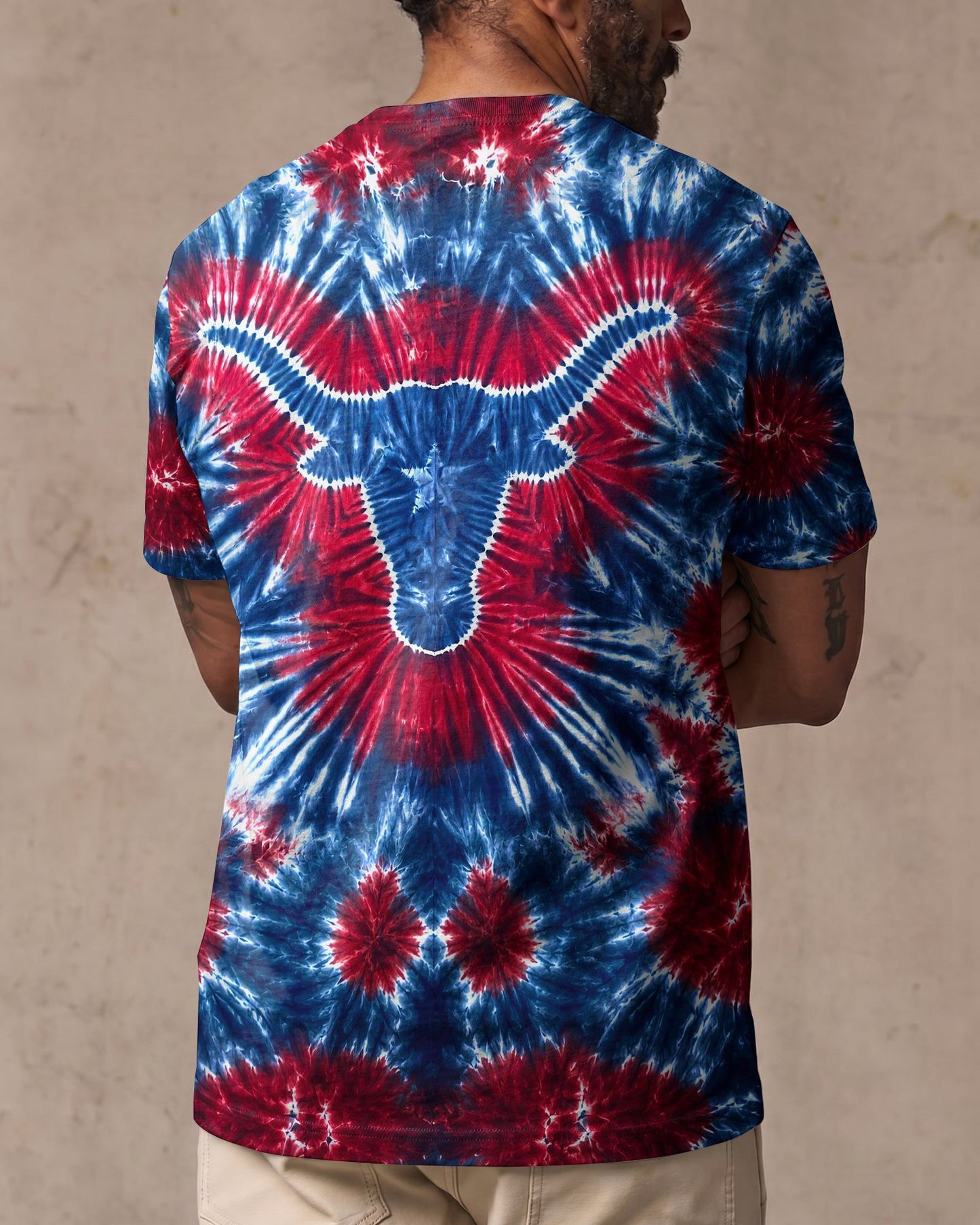 LONGHORN TEXAS STATE RED WHITE & BLUE SWIRL ALL OVER PRINT - TLNT1206261