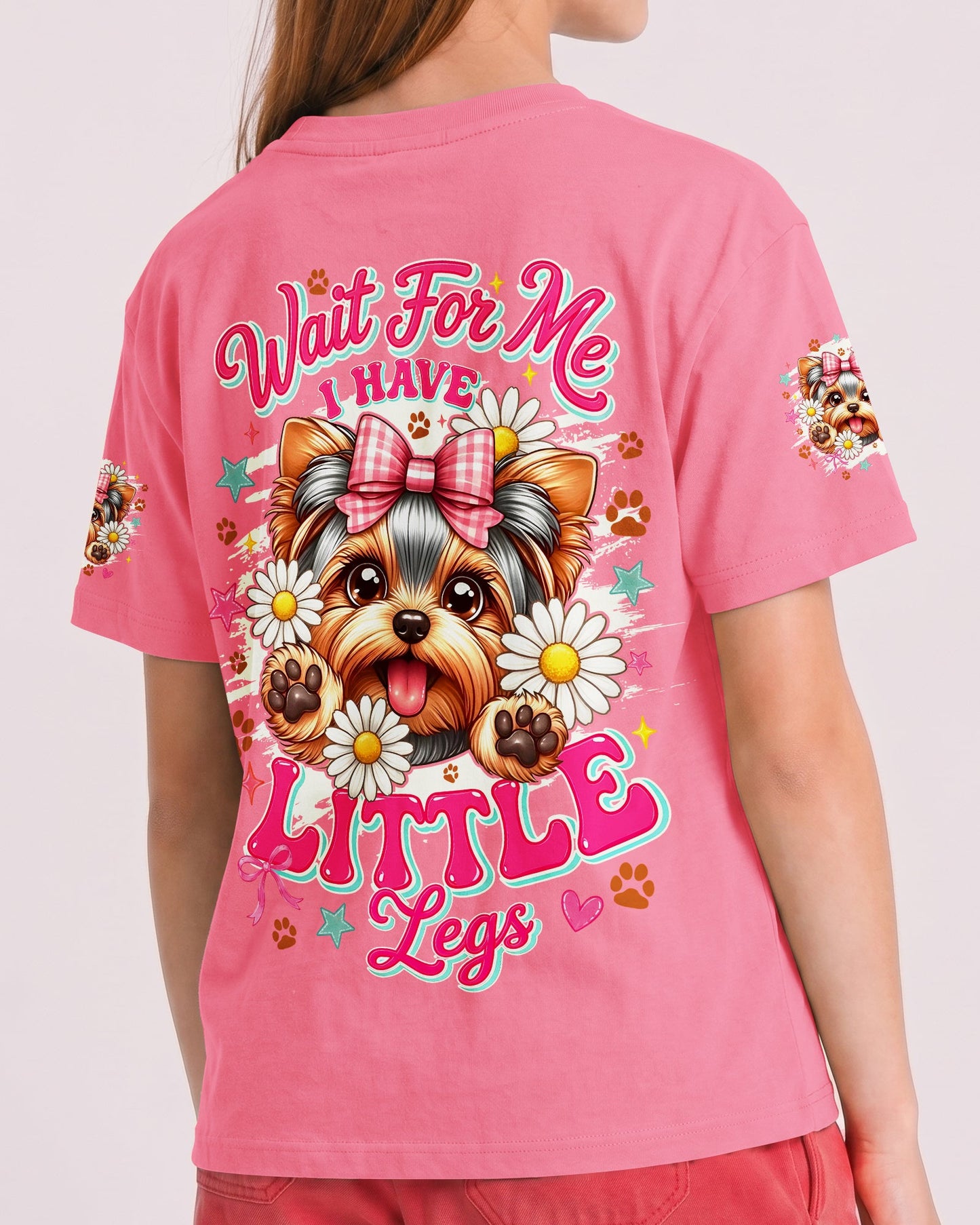 WAIT FOR ME I HAVE LITTLE LEGS YORKSHIRE TERRIER DOG KIDS ALL OVER PRINT - TYQY2805262