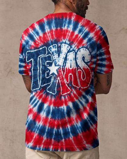 TEXAS RED WHITE & BLUE SWIRL ALL OVER PRINT   - TLHN1206263