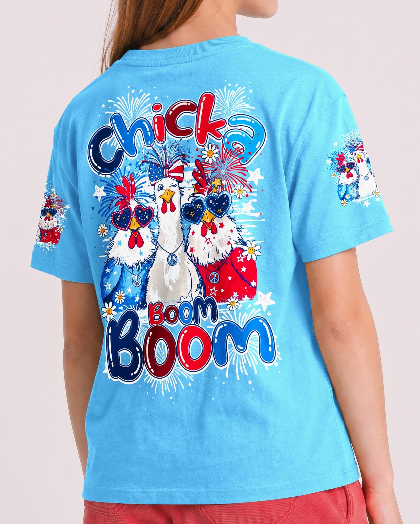 CHICKA BOOM BOOM HIPPIE CHICKEN KIDS ALL OVER PRINT - TY0406262
