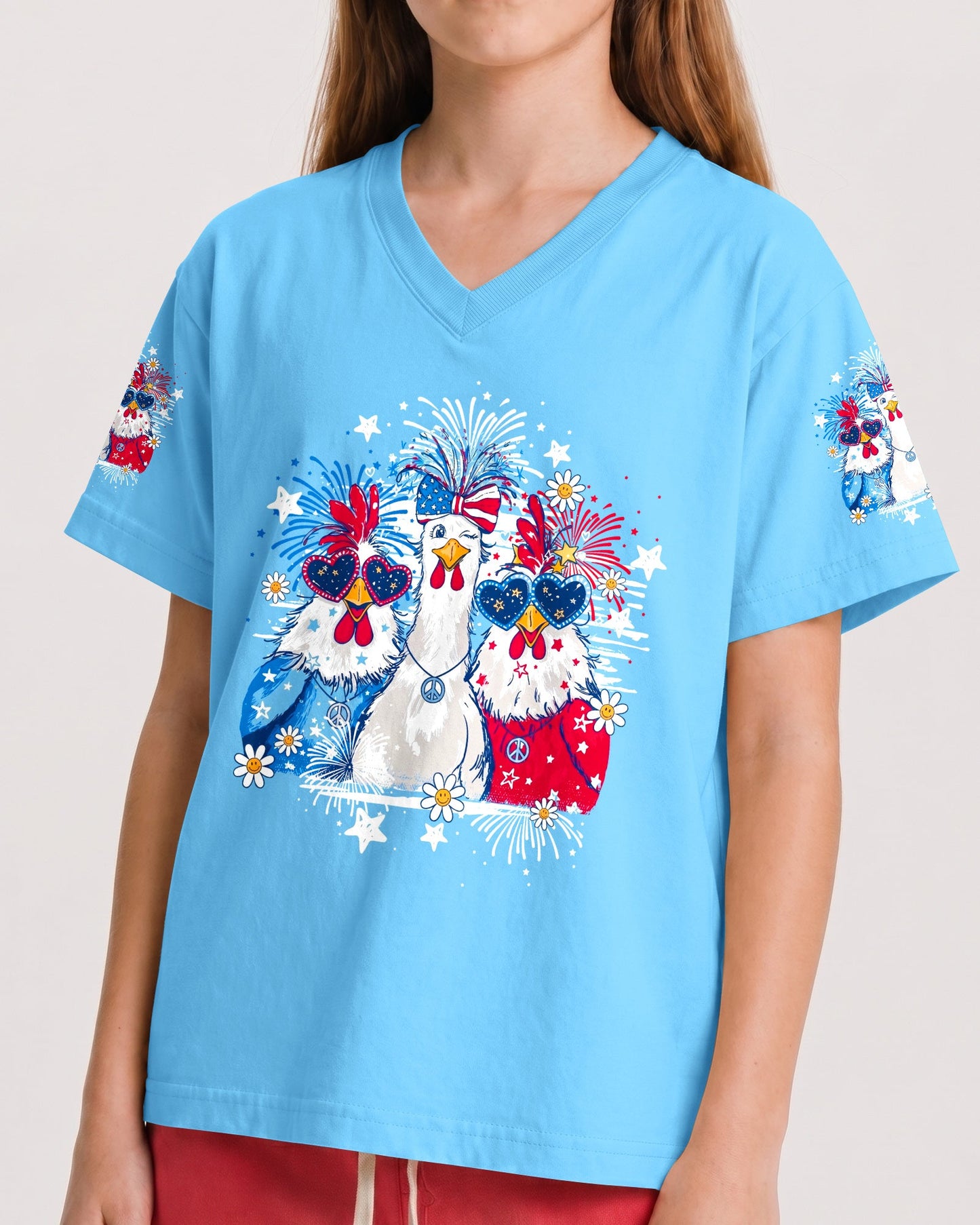 CHICKA BOOM BOOM HIPPIE CHICKEN KIDS ALL OVER PRINT - TY0406262