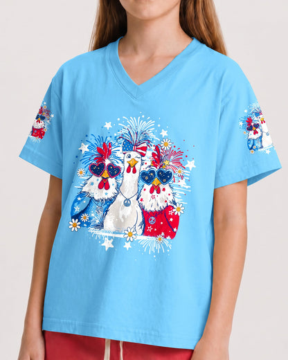 CHICKA BOOM BOOM HIPPIE CHICKEN KIDS ALL OVER PRINT - TY0406262