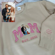 Load image into Gallery viewer, Mother&#39;s Day Personalized Embroidered Family Photo Glitter Hoodie Sweatshirt T-Shirt
