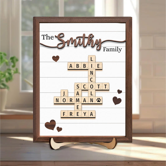 Mother's Day Custom Family Name Puzzle Sign