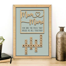 Load image into Gallery viewer, Mother&#39;s Day Personalized Mom Nana Crossword Sign
