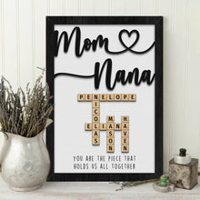 Load image into Gallery viewer, Mother&#39;s Day Personalized Mom Nana Crossword Sign
