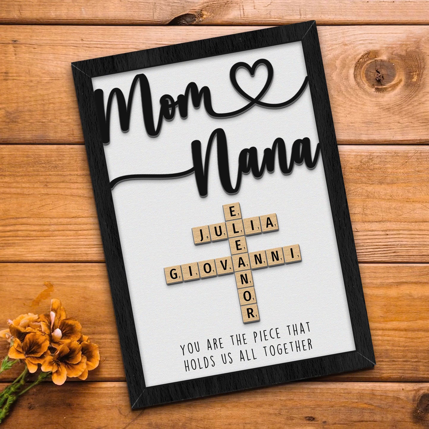 Mother's Day Personalized Mom Nana Crossword Sign