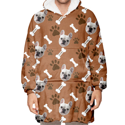 Personalized Pet Photo And Name Oodie Blanket Hoodie