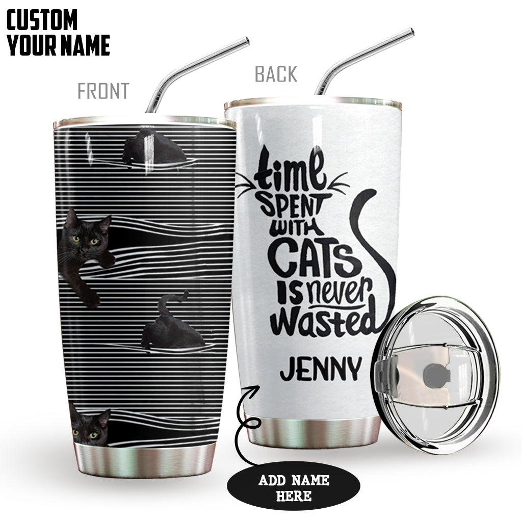 Cat Hiding Personalized Tumbler