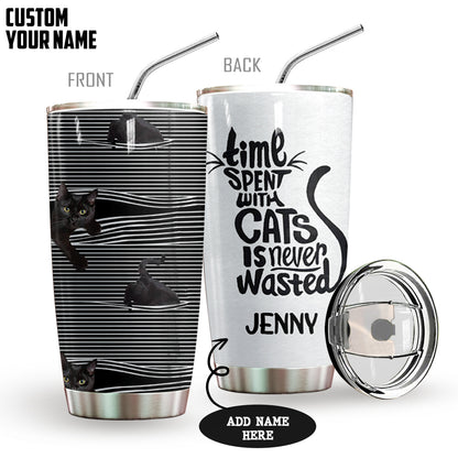 Cat Hiding Personalized Tumbler