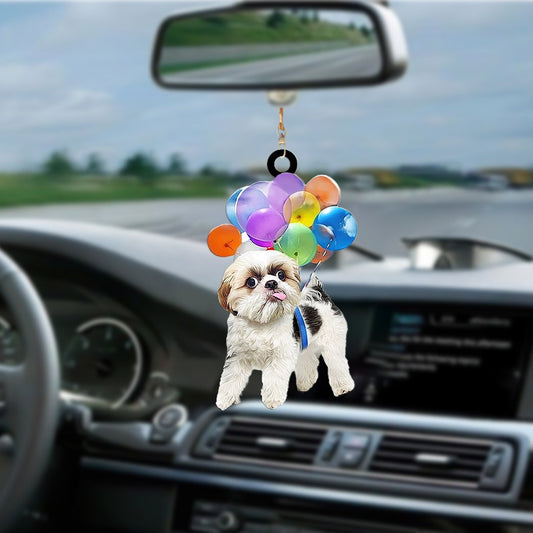 Shih Tzu Dog Fly With Bubbles Car Hanging Ornament
