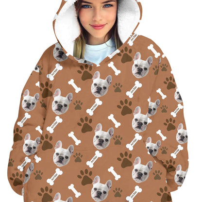 Personalized Pet Photo And Name Oodie Blanket Hoodie
