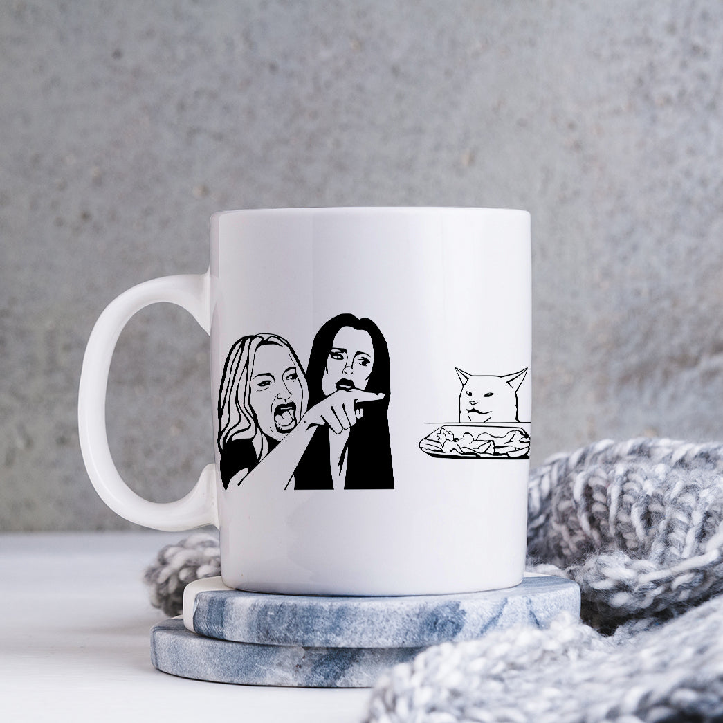 Woman Yelling At Cat Coffee Mug