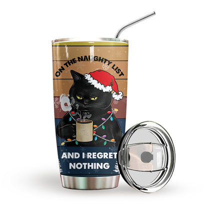Black Cat Christmas Personalized Tumbler