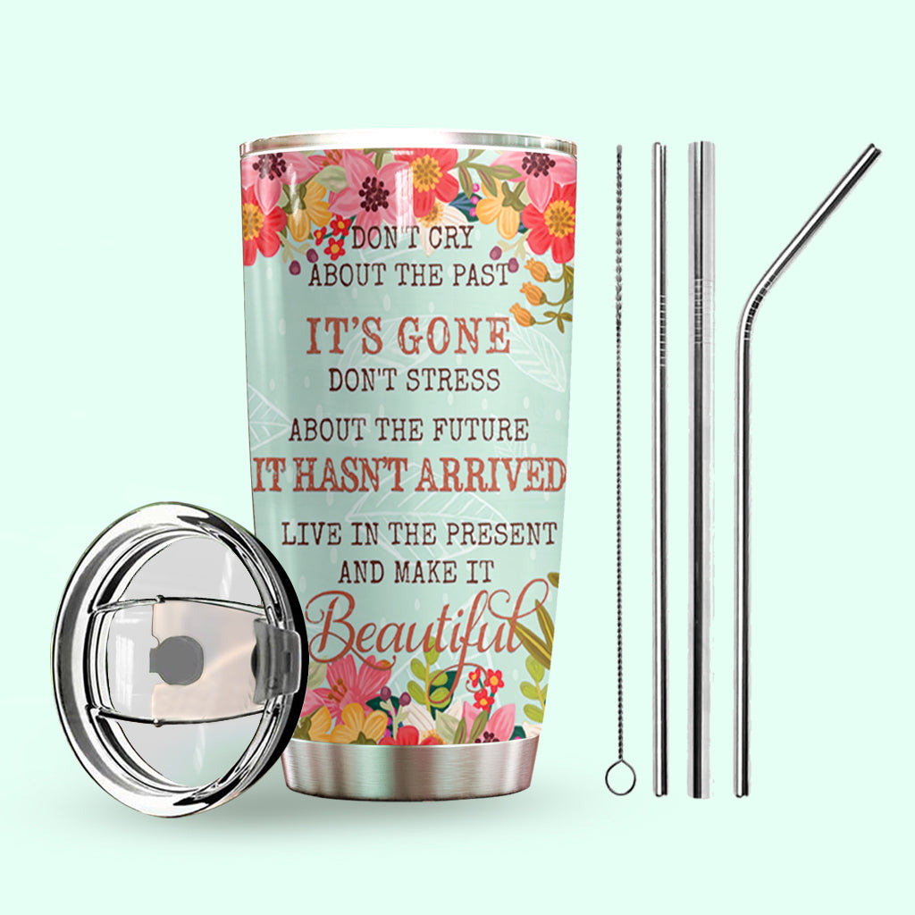 Sloth Flowers Personalized Tumbler