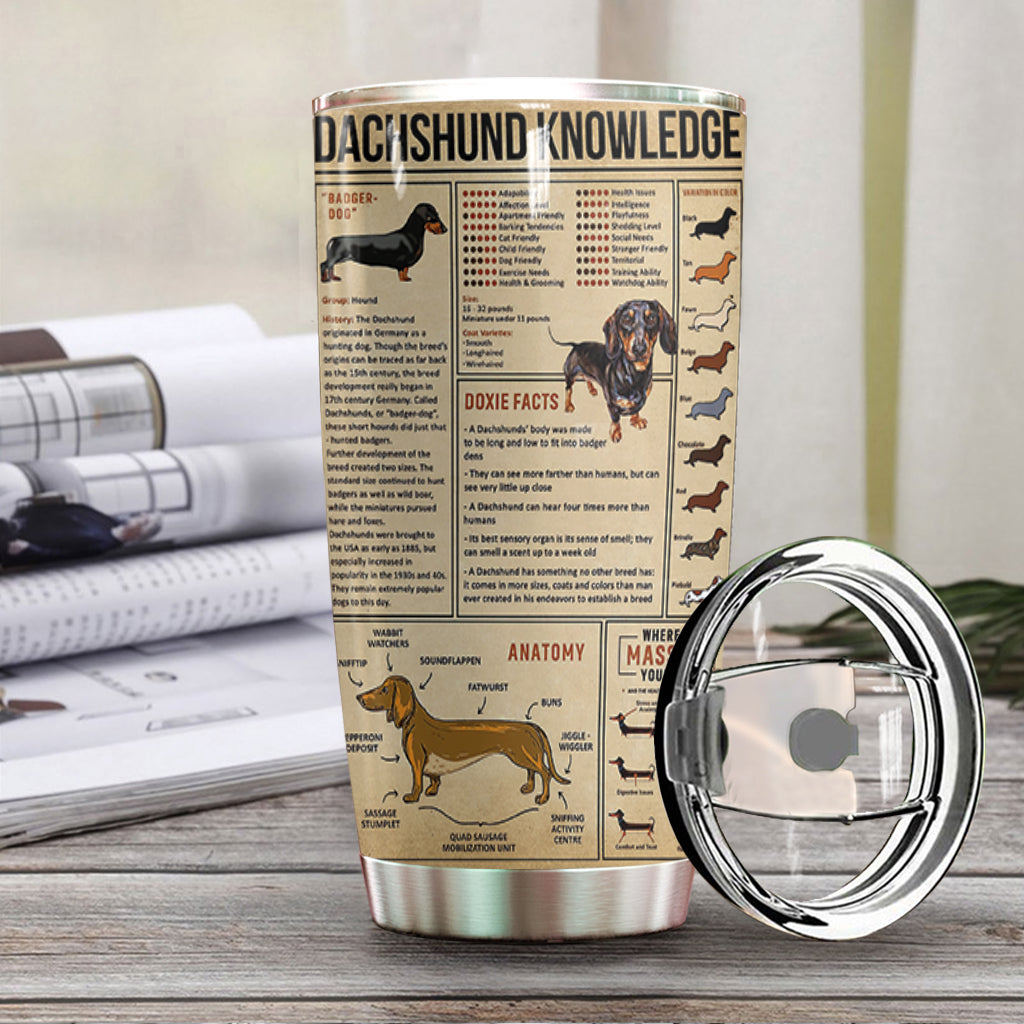 Dachshund Knowledge Personalized Tumbler