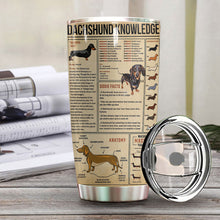 Load image into Gallery viewer, Dachshund Knowledge Personalized Tumbler
