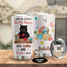 Load image into Gallery viewer, Black Cat Crochet Personalized Tumbler
