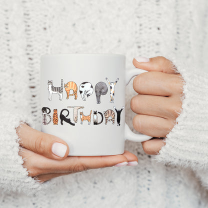 Happy Birthday Cat Coffee Mug