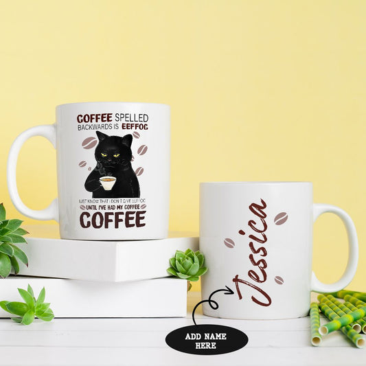 Coffee Black Cat Personalized Mug