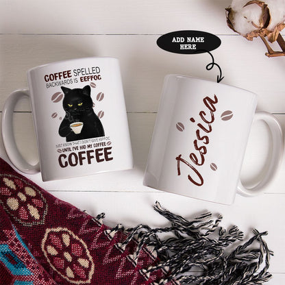 Coffee Black Cat Personalized Mug