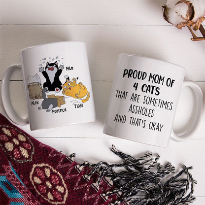 Proud Mom Of Naughty Cats Mug