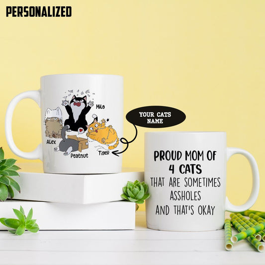 Proud Mom Of Naughty Cats Mug