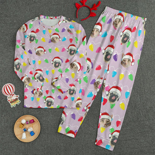 Personalized Pet Dog Cat Christmas Light Unisex Pajama Set