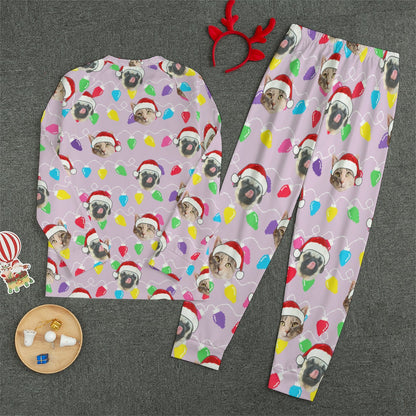 Personalized Pet Dog Cat Christmas Light Unisex Pajama Set