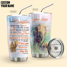 Load image into Gallery viewer, Elephant Mom To Daughter Personalized Tumbler
