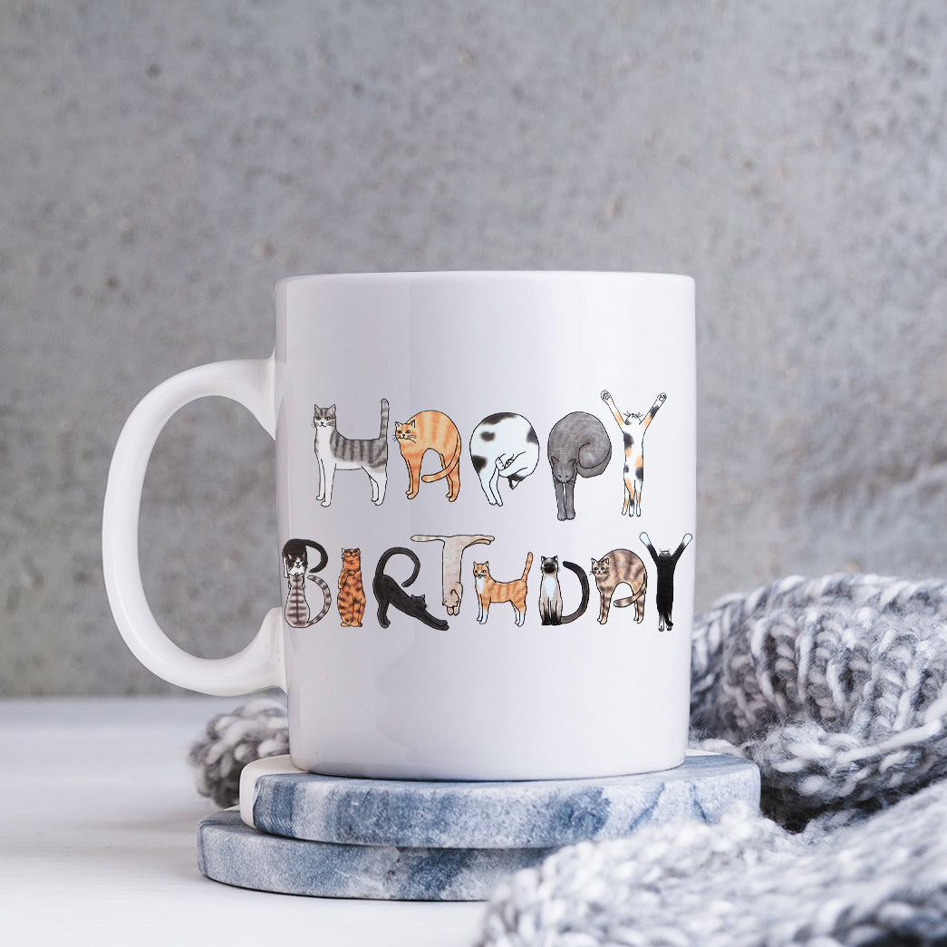 Happy Birthday Cat Coffee Mug