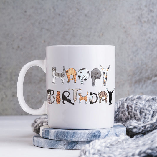 Happy Birthday Cat Coffee Mug