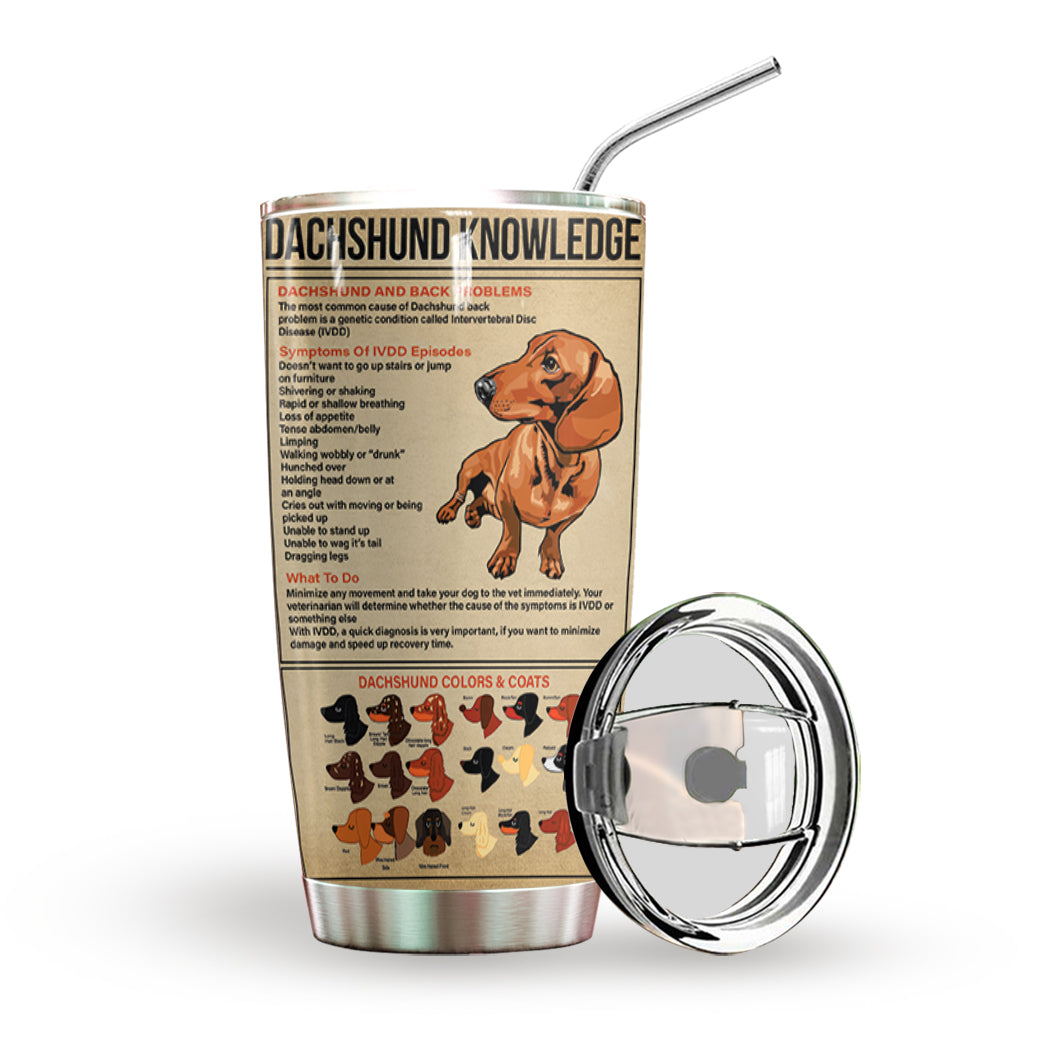 Dachshund Knowledge Personalized Tumbler
