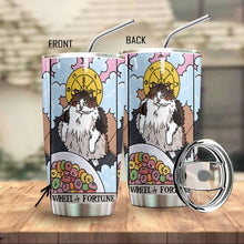 Load image into Gallery viewer, Wheel of Fortune Tarot Cat Custom Tumbler
